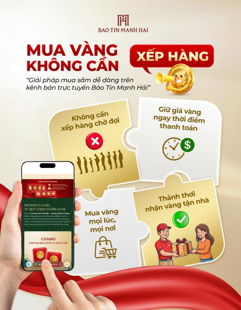 Kênh mua vàng online của Bảo Tín Mạnh Hải mang đến sự thuận tiện cho khách hàng