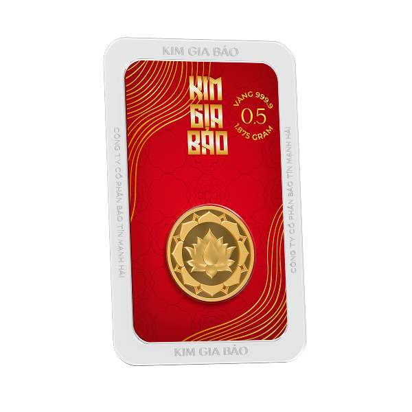 Đồng Xu Kim Gia Bảo Hoa Sen, loại 0.5 chỉ - 24K (999.9)