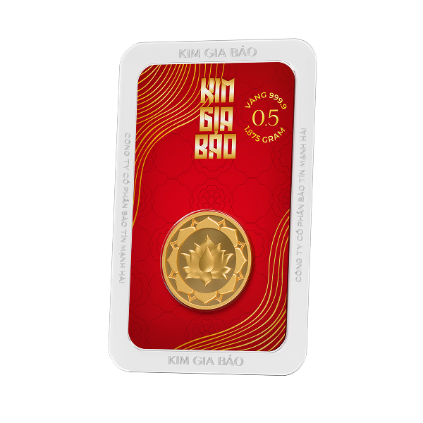 Đồng Xu Kim Gia Bảo Hoa Sen, loại 0.5 chỉ - 24K (999.9)