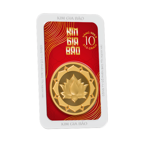 Đồng Xu Kim Gia Bảo Hoa Sen, loại 10 chỉ - 24K (999.9)