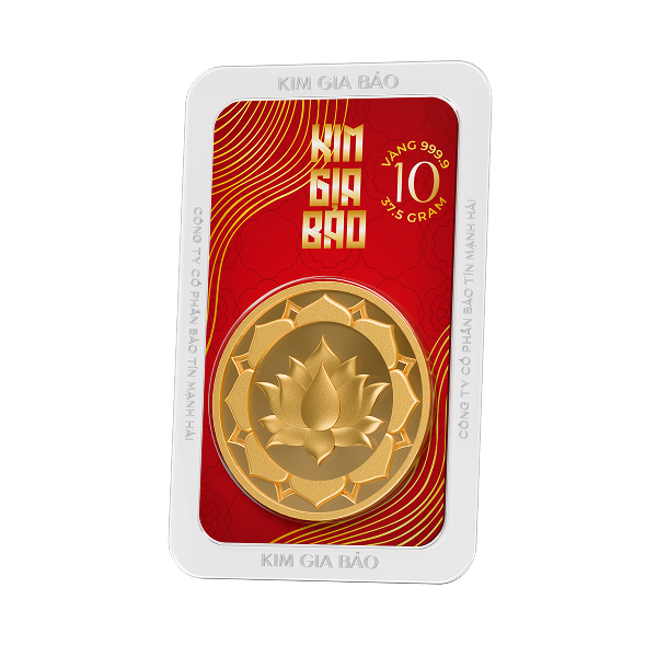 Đồng Xu Kim Gia Bảo Hoa Sen, loại 10 chỉ - 24K (999.9)