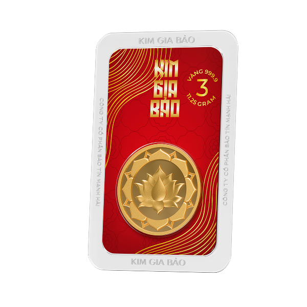 Đồng Xu Kim Gia Bảo Hoa Sen, loại 3 chỉ - 24K (999.9)