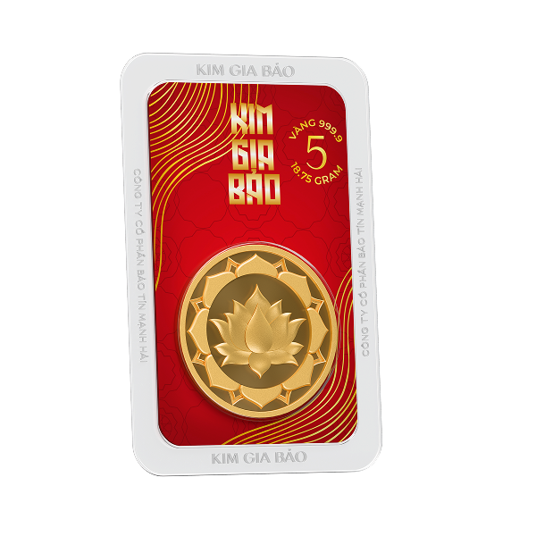 Đồng Xu Kim Gia Bảo Hoa Sen, loại 5 chỉ - 24K (999.9)
