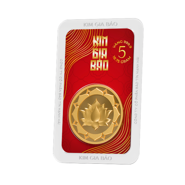 Đồng Xu Kim Gia Bảo Hoa Sen, loại 5 chỉ - 24K (999.9)