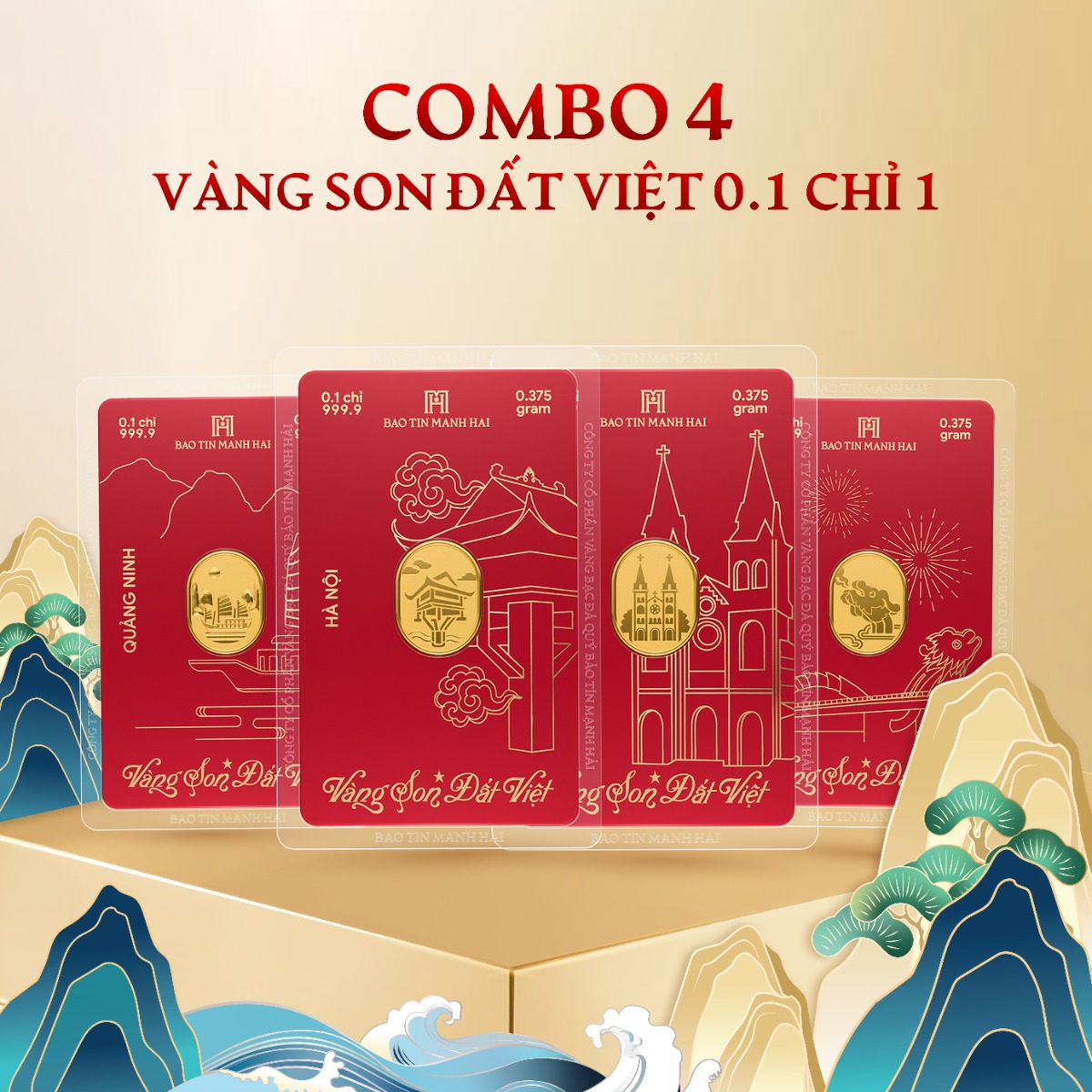 Combo 4 Vàng Son Đất Việt 0.1 chỉ - 1