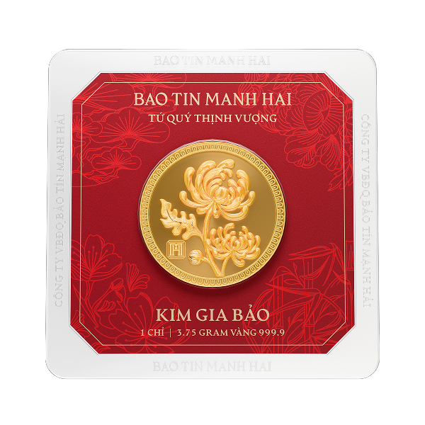 Combo 4 Kim Gia Bảo Tứ Quý tròn 1 chỉ