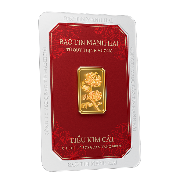 Cúc chữ nhật, loại 0.1 chỉ - 24K (999.9)
