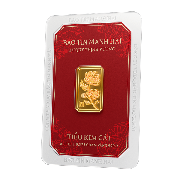 Cúc chữ nhật, loại 0.1 chỉ - 24K (999.9)