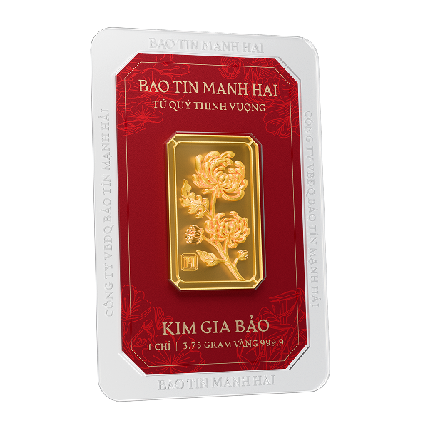 Cúc chữ nhật, loại 1 chỉ - 24K (999.9)