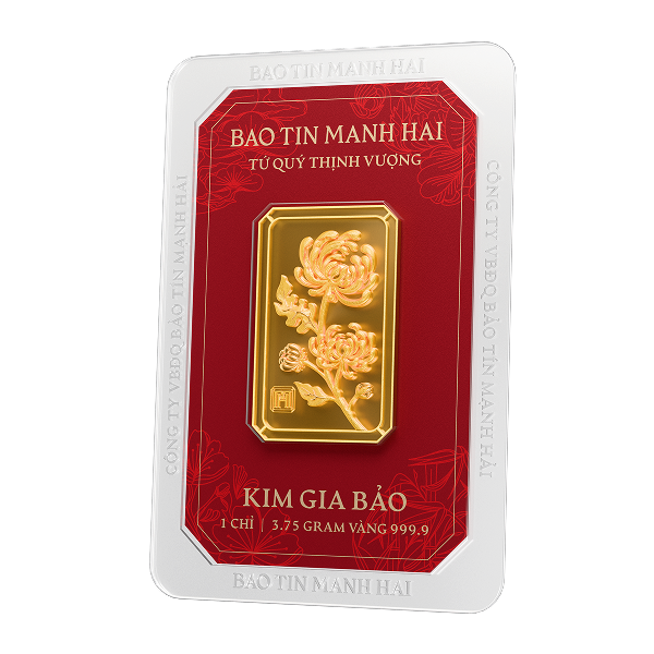Cúc chữ nhật, loại 1 chỉ - 24K (999.9)