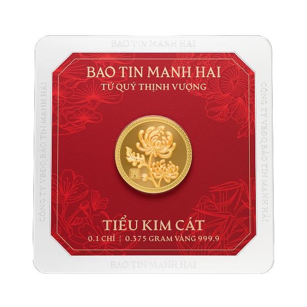 Combo 4 Tiểu Kim Cát Tứ Quý tròn 0.1 chỉ BẤT KỲ
