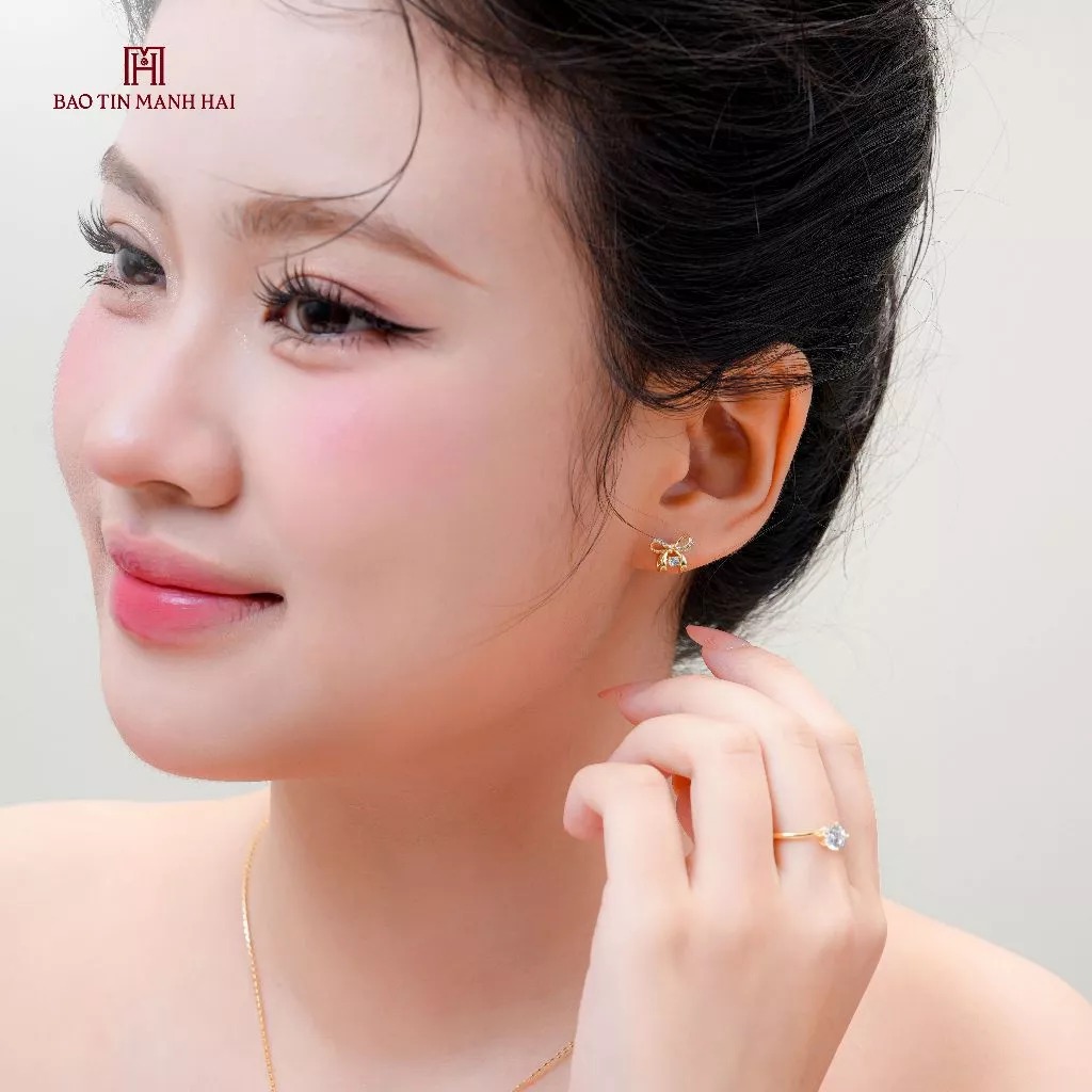 Bông tai vàng 10K PYBTV10CZH-604001