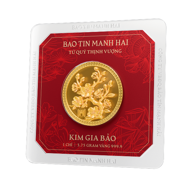 Mai tròn, loại 1 chỉ - 24K (999.9)