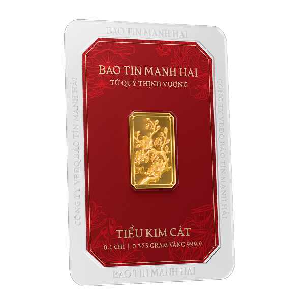 Mai chữ nhật, loại 0.1 chỉ - 24K (999.9)