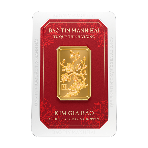 Combo 4 Kim Gia Bảo Tứ Quý chữ nhật 1 chỉ