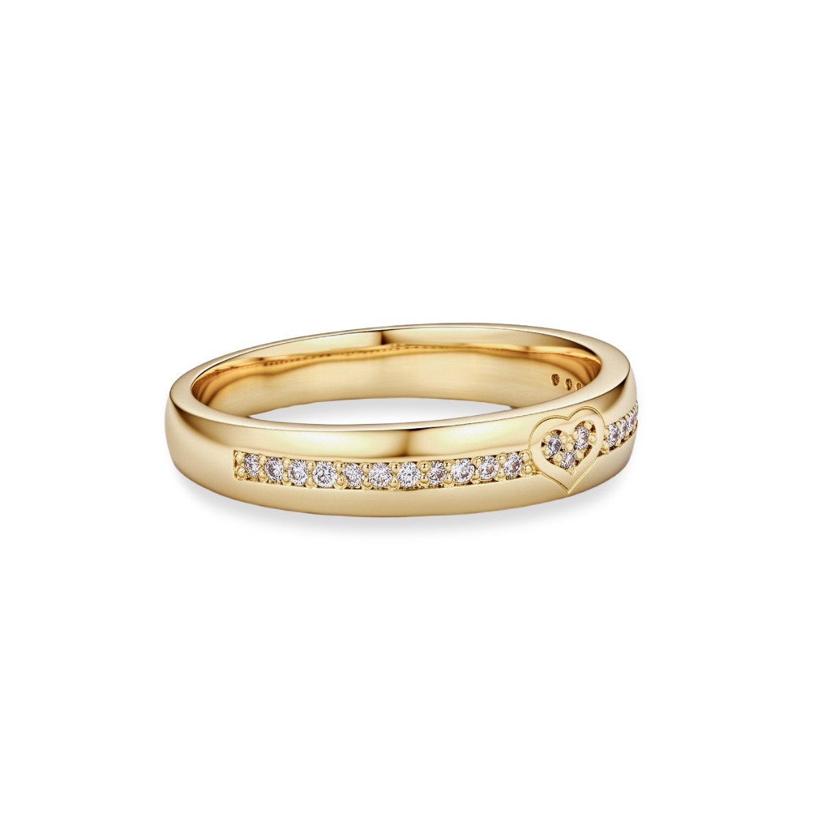 Nhẫn cưới kim cương vàng 14K NCCKV14KCN-509014-030