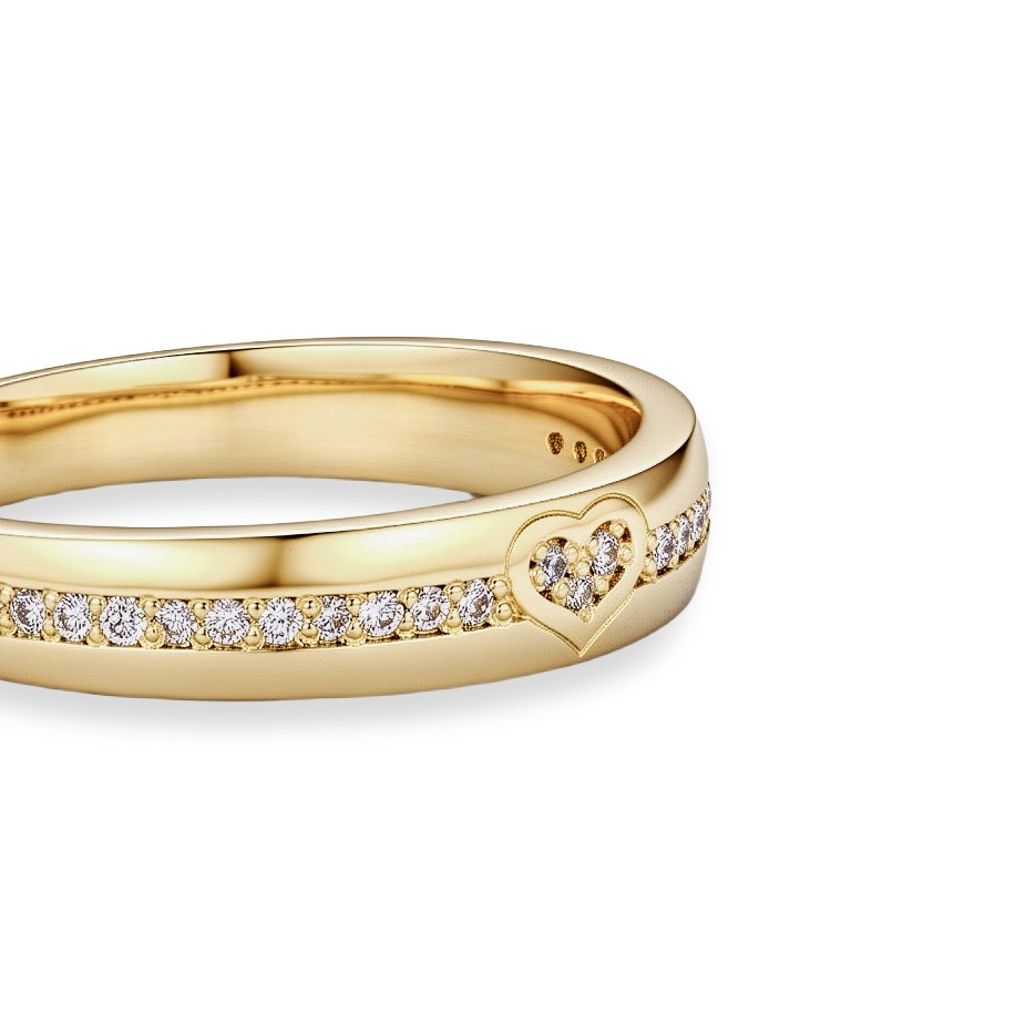Nhẫn cưới kim cương vàng 14K NCCKV14KCN-509014-030