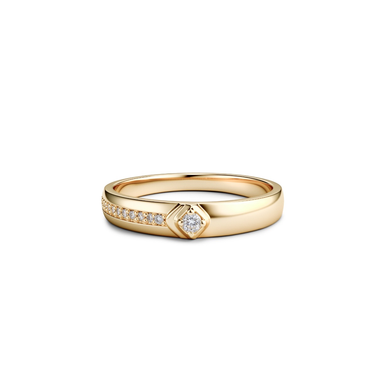 Nhẫn cưới kim cương vàng 14K NCCKV14KCN-509020-056
