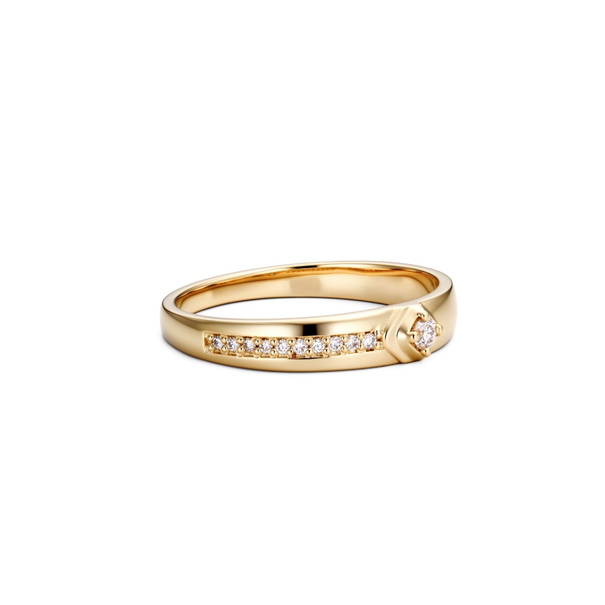 Nhẫn cưới kim cương vàng 14K NCCKV14KCN-509020-056