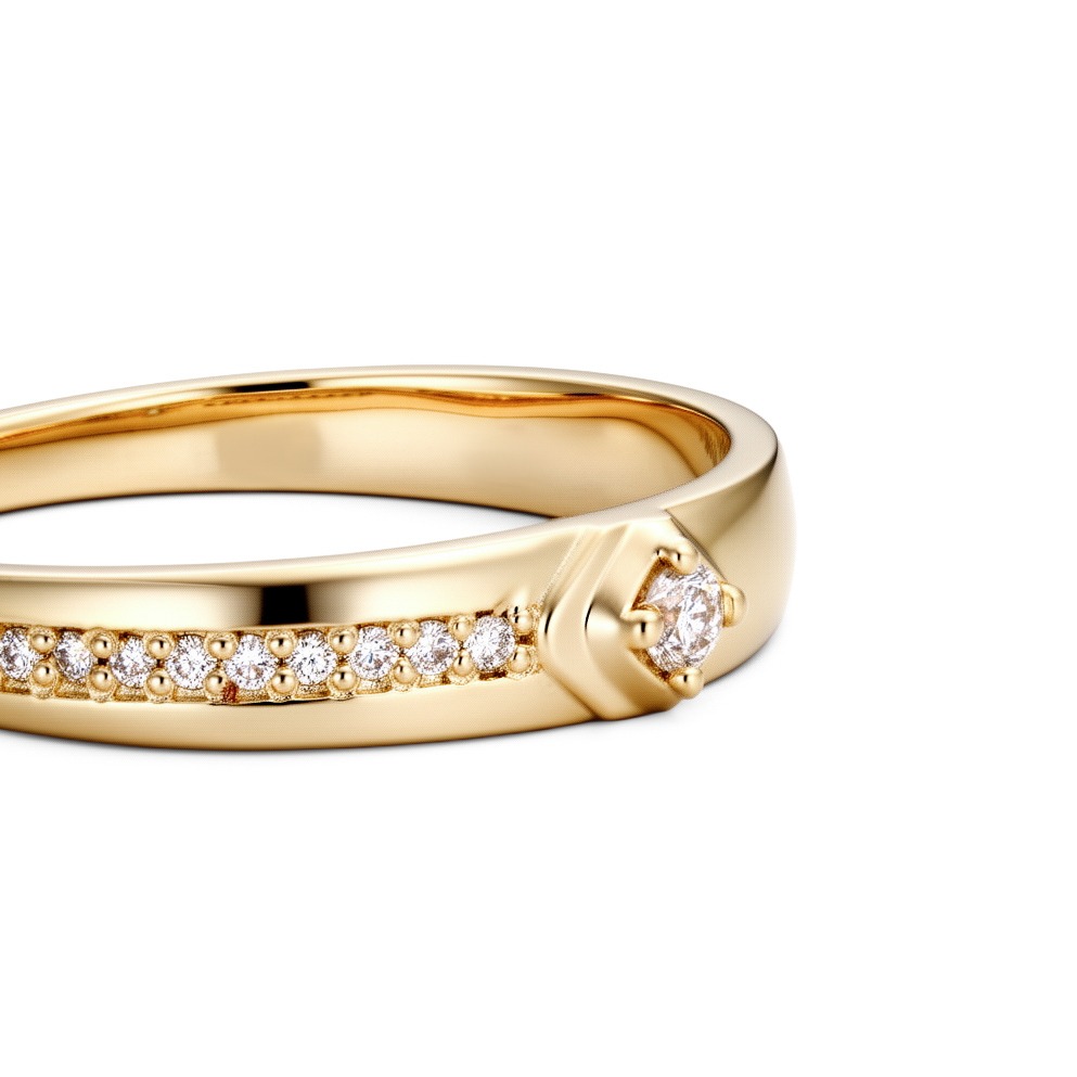 Nhẫn cưới kim cương vàng 14K NCCKV14KCN-509020-056