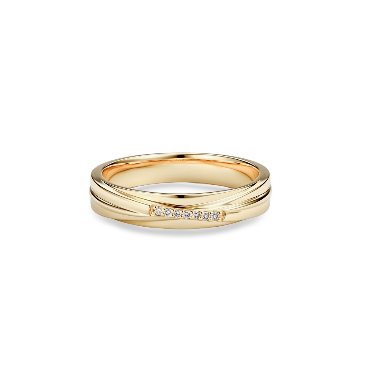 Nhẫn cưới kim cương vàng 14K NCCKV14KCN-512020-062