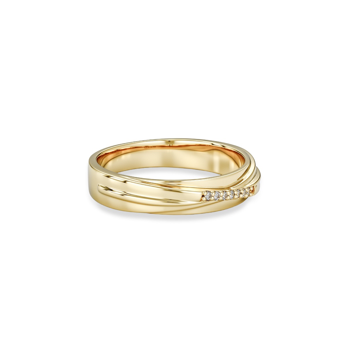 Nhẫn cưới kim cương vàng 14K NCCKV14KCN-512020-062