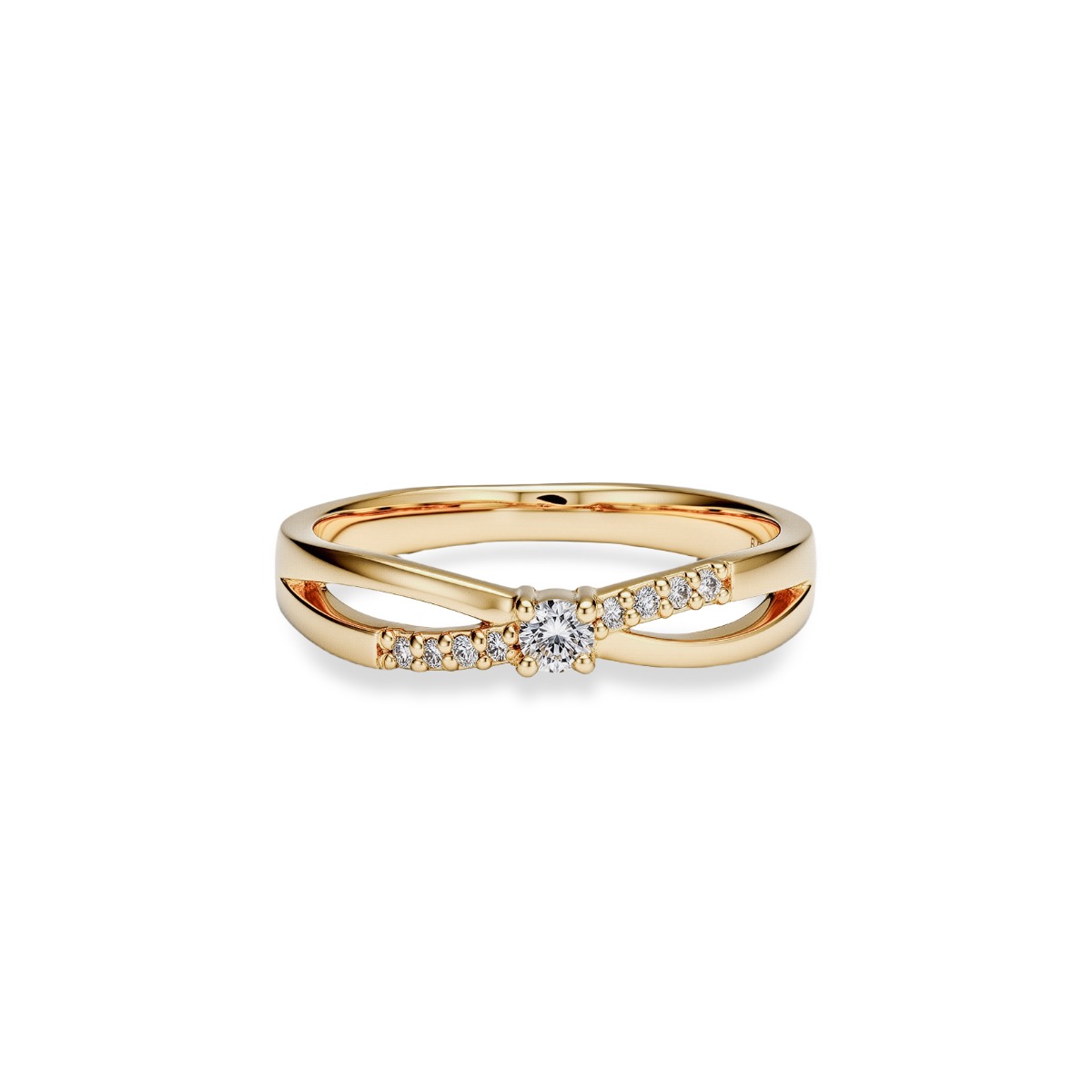Nhẫn cưới kim cương vàng 14K NCCKV14KCN-512023-034