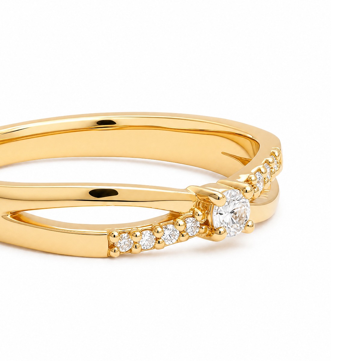 Nhẫn cưới kim cương vàng 14K NCCKV14KCN-512023-034