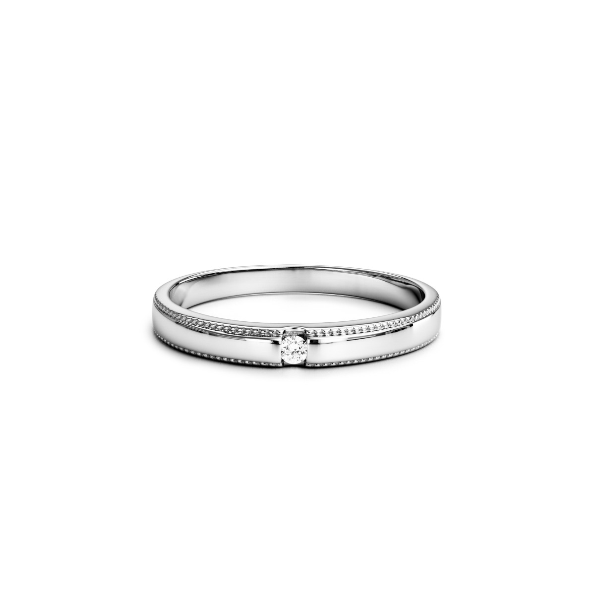 Nhẫn cưới kim cương vàng 18K NCCKV18KCN-509005-040