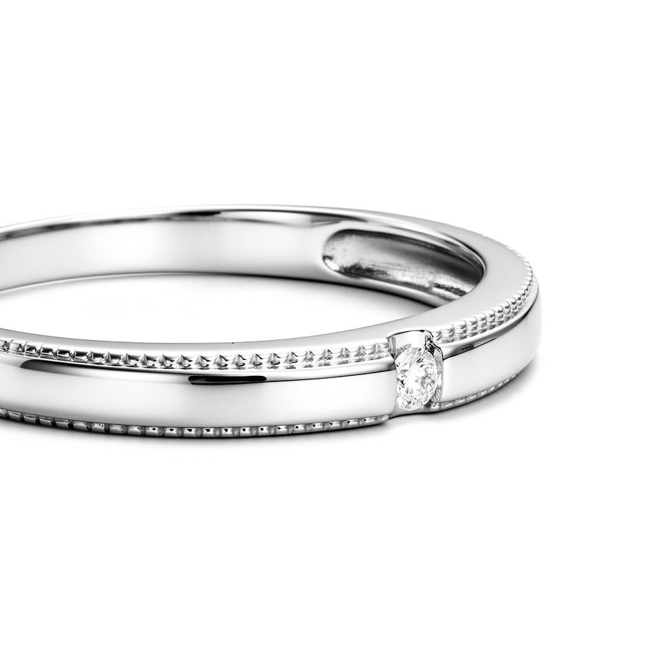 Nhẫn cưới kim cương vàng 18K NCCKV18KCN-509005-040