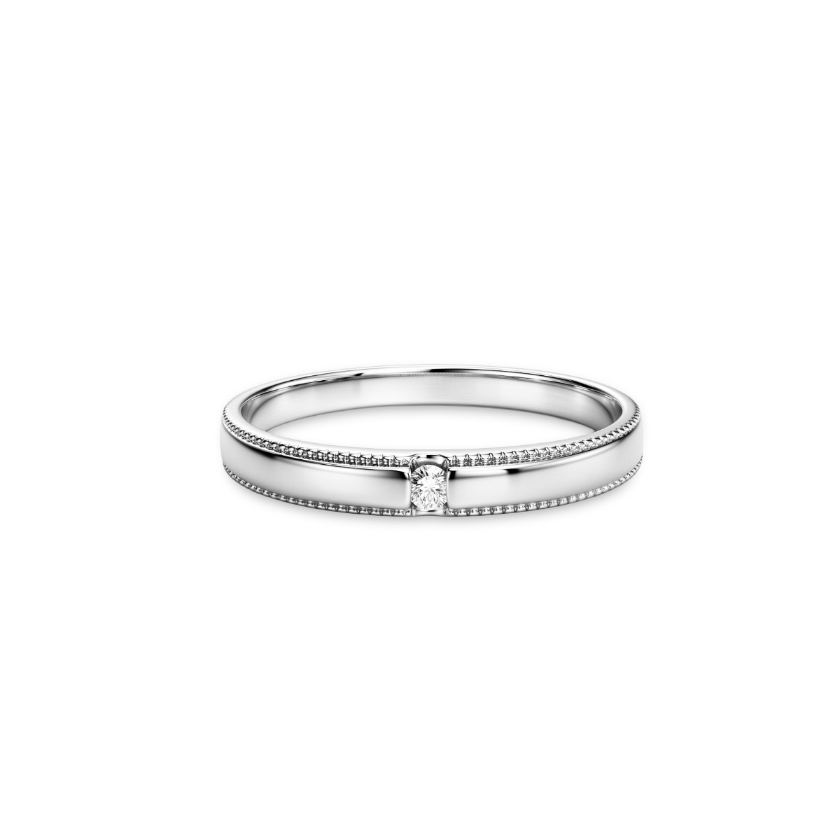 Nhẫn cưới kim cương vàng 18K NCCKV18KCN-509005-045