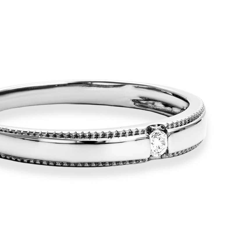 Nhẫn cưới kim cương vàng 18K NCCKV18KCN-509005-045