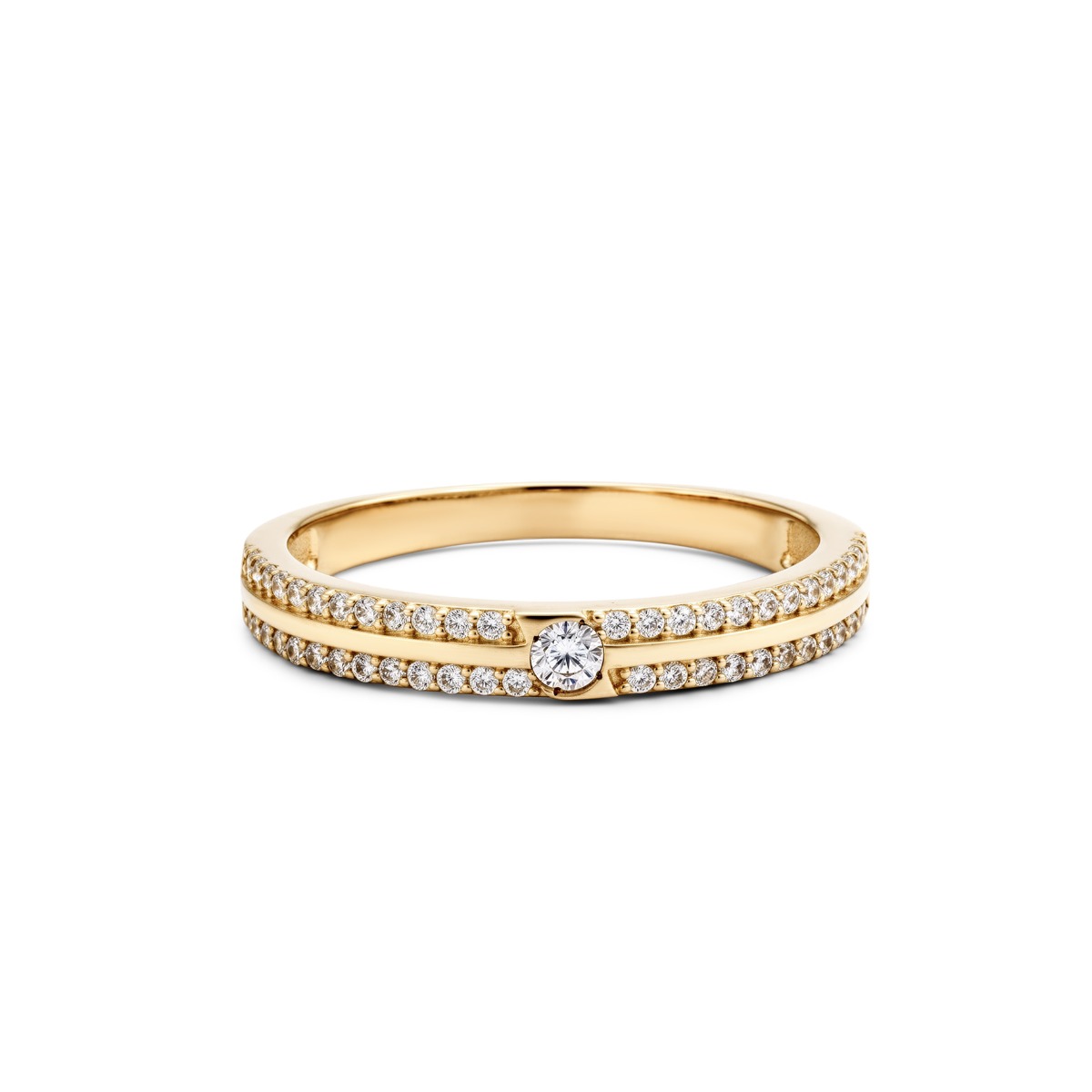 Nhẫn cưới công nghệ vàng 14K NCCNV14CZH-503005-020