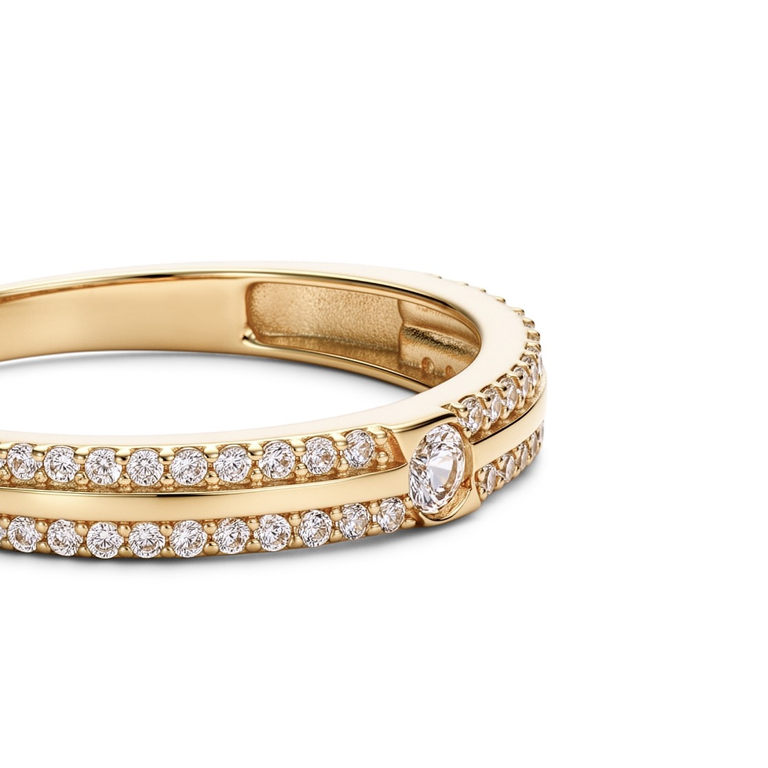 Nhẫn cưới công nghệ vàng 14K NCCNV14CZH-503005-020