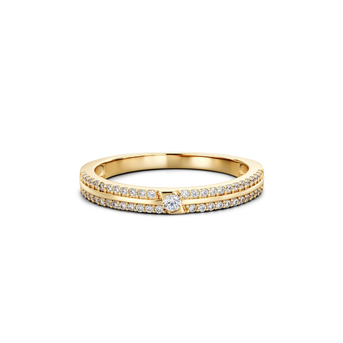 Nhẫn cưới công nghệ vàng 14K NCCNV14CZH-603002-005