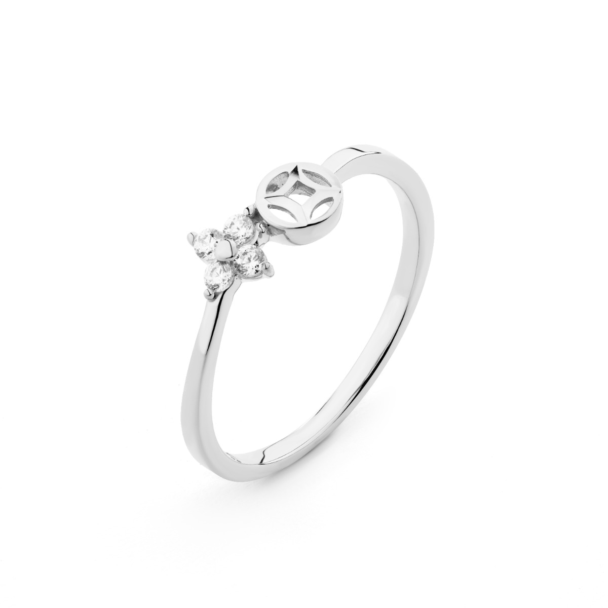 Nhẫn kim tiền vàng 10K PYN1V10KDH-602008-004