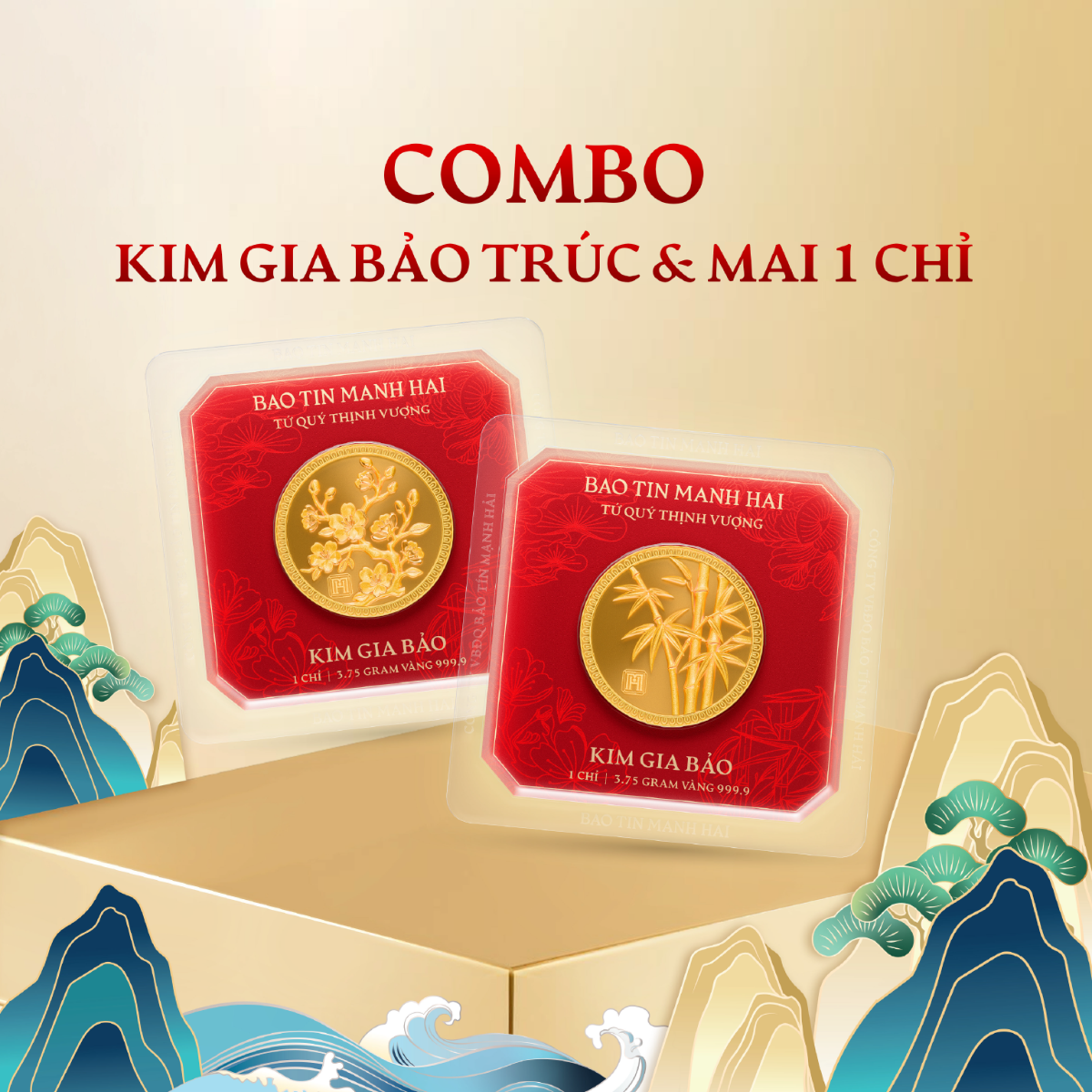 Combo Trúc & Mai tròn 1 chỉ