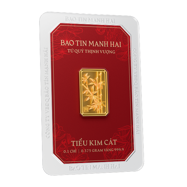 Trúc chữ nhật, loại 0.1 chỉ - 24K (999.9)
