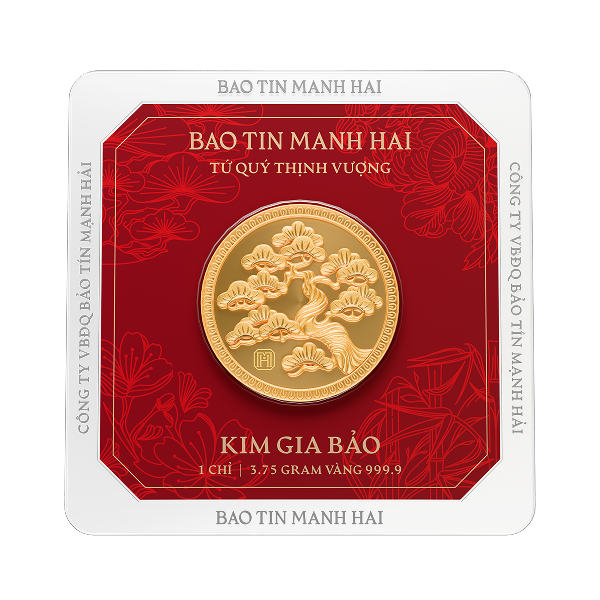 Combo 4 Kim Gia Bảo Tứ Quý tròn 1 chỉ