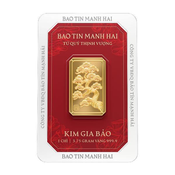 Combo 4 Kim Gia Bảo Tứ Quý chữ nhật 1 chỉ