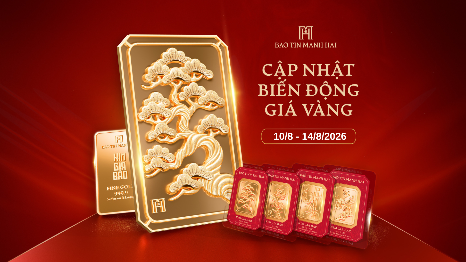 CẬP NHẬT BIẾN ĐỘNG GIÁ VÀNG TUẦN QUA (10/08 - 14/08/2026)