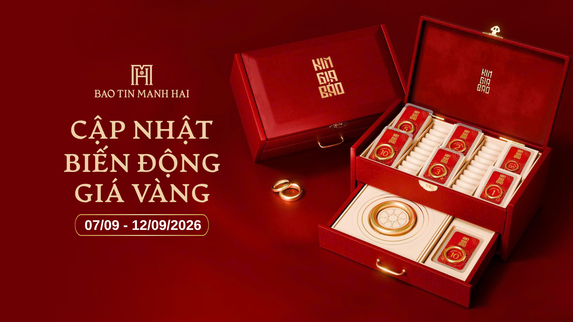CẬP NHẬT BIẾN ĐỘNG GIÁ VÀNG TUẦN QUA (07/09 - 12/09/2026)