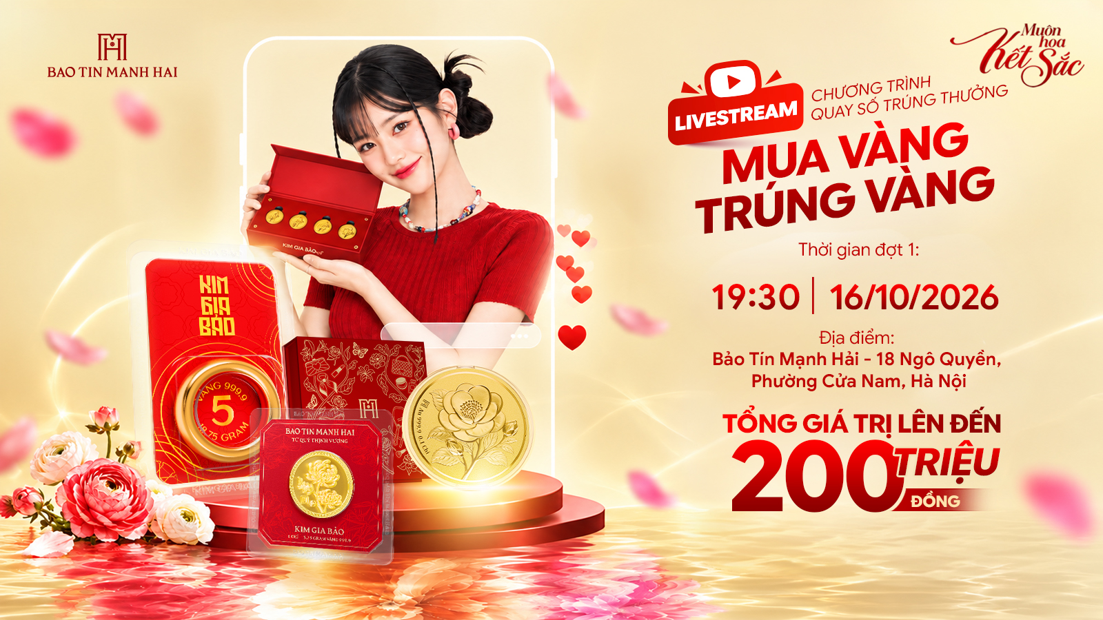 CÔNG BỐ KẾT QUẢ QUAY SỐ TRÚNG THƯỞNG “MUA VÀNG TRÚNG VÀNG” ĐỢT 1