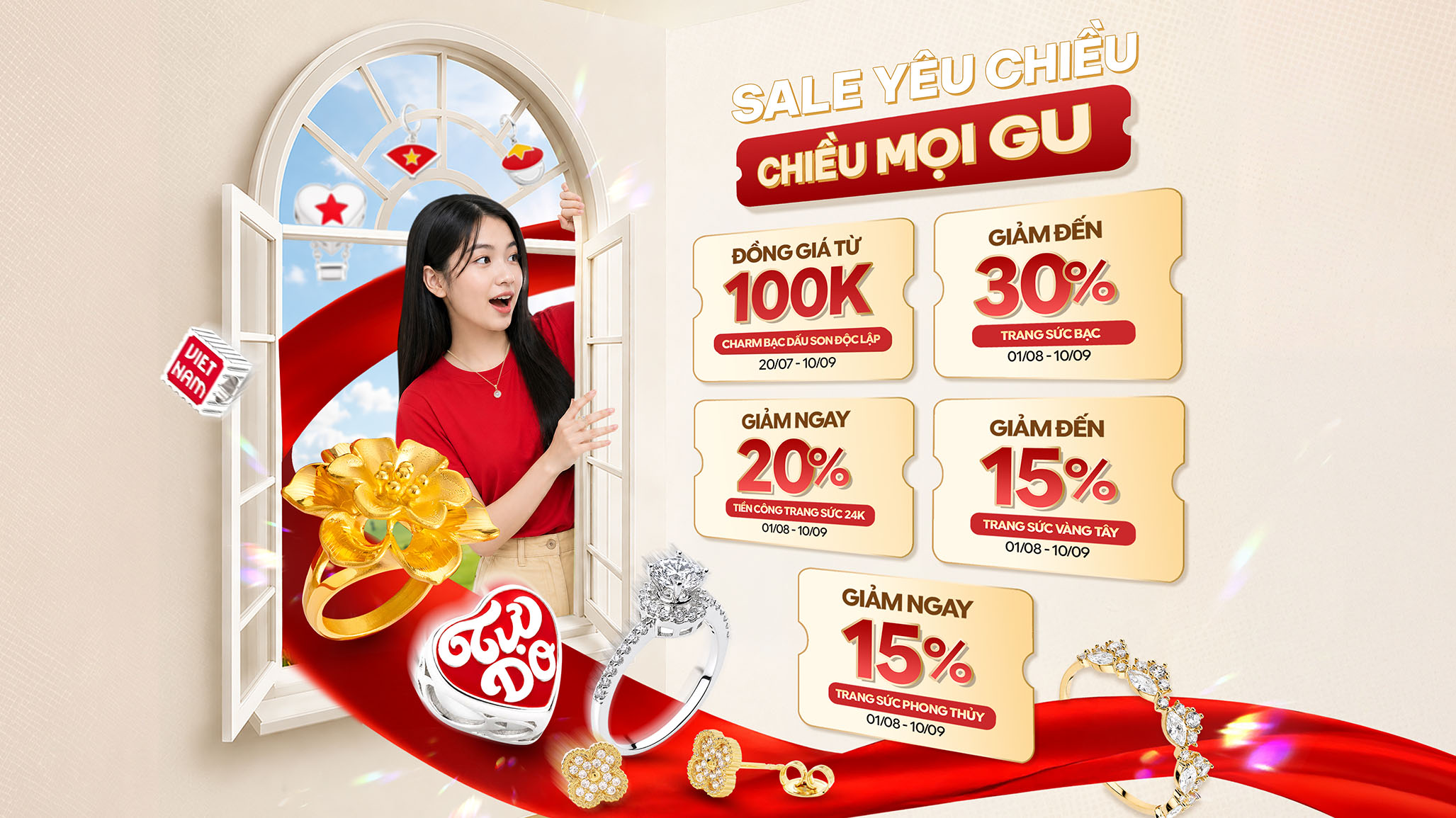 GIẢM ĐẾN 30% TRANG SỨC - “YÊU CHIỀU” MỌI GU CÙNG BẢO TÍN MẠNH HẢI