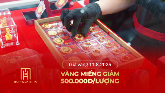 Giá vàng 11.08: Vàng miếng giảm 500.000đ/lượng