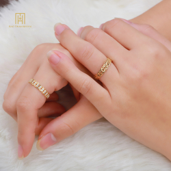 Nhẫn Kim Tiền 10K Phong Cách Ý PYN1V10KD0-211002