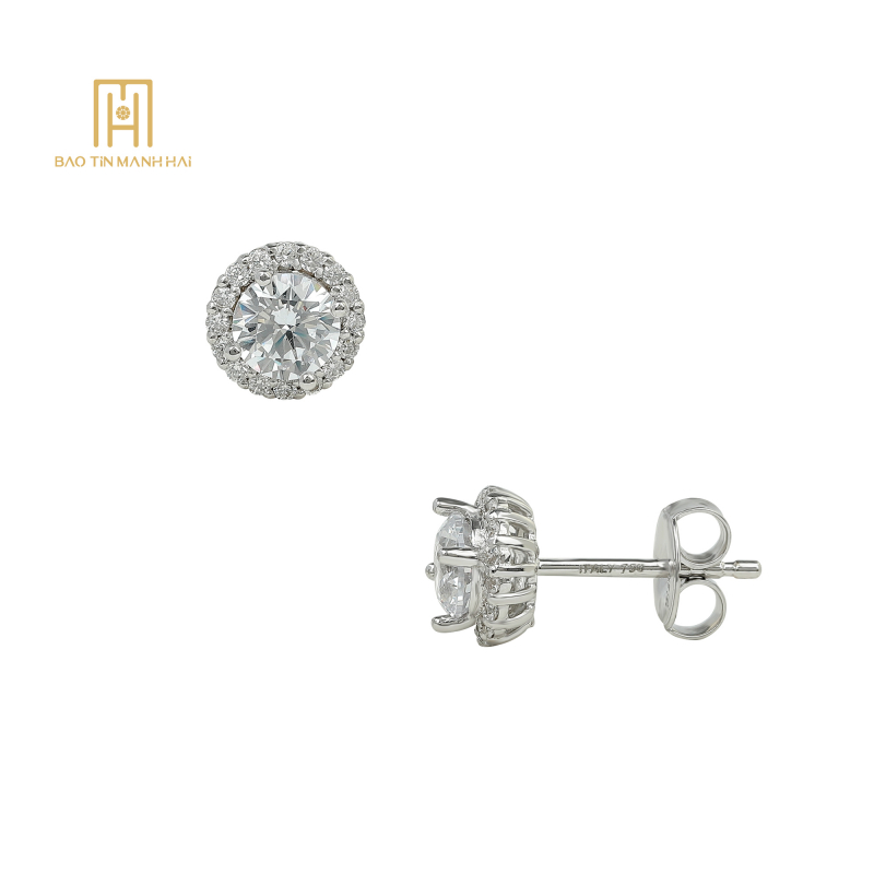 Khuyên vàng trắng Phong cách Ý 18K-B220260004