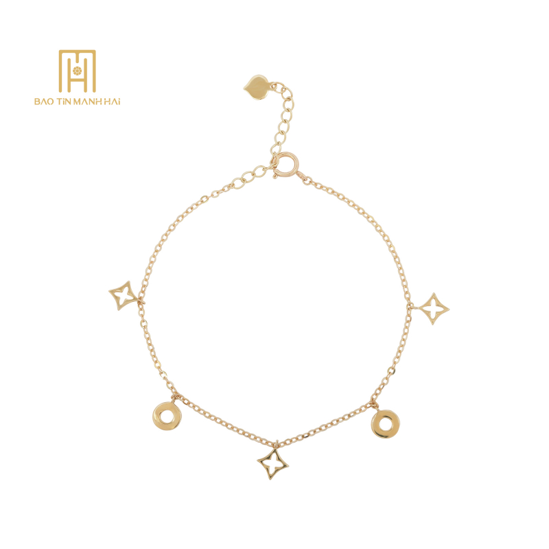 Lắc tay Hàn Quốc vàng 14K: Với thiết kế trẻ trung và sang trọng, lắc tay Hàn Quốc vàng 14K là món đồ trang sức không thể thiếu trong bộ sưu tập của bạn. Vàng 14K chất lượng cao kết hợp với công nghệ tiên tiến tạo nên sản phẩm đẹp và bền bỉ, đáng giá để sở hữu.