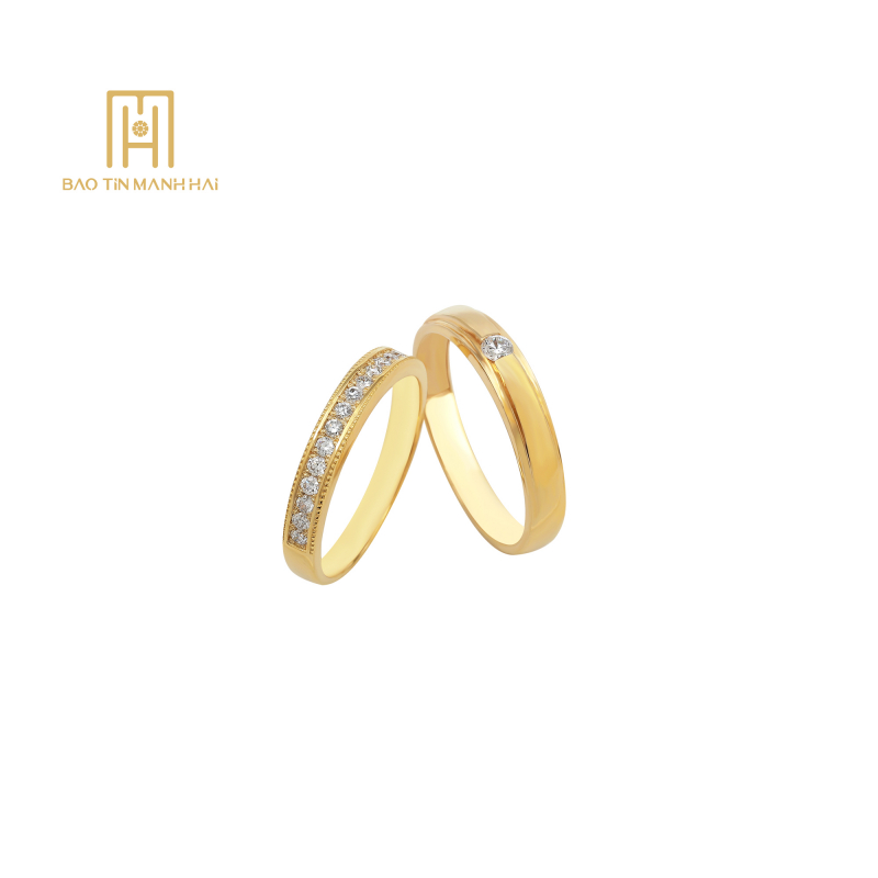 Nhẫn cưới vàng vàng- NCCNV14CZH-203002-NCCKV10KDN-208001