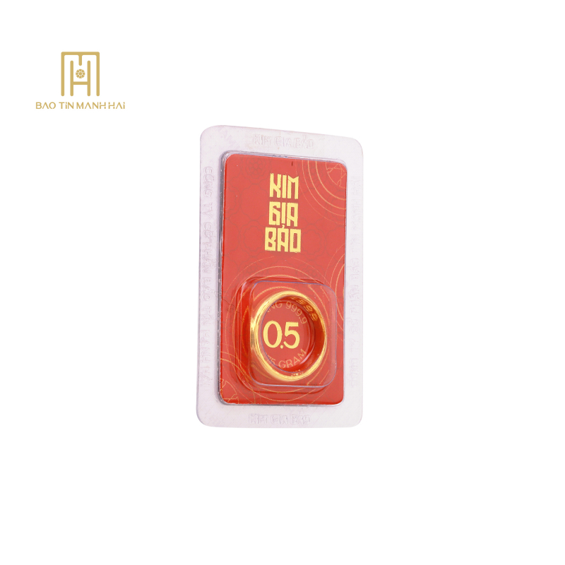 Nhẫn tròn ép vỉ Kim Gia Bảo, loại 0.5 chỉ - 24K (999.9) KGB05